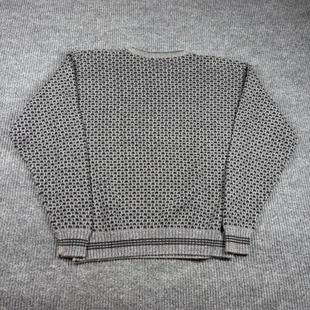Vintage Jantzen‎ Sweater Men's M 90s Made in USA Geometric Knit Crewneck Gray